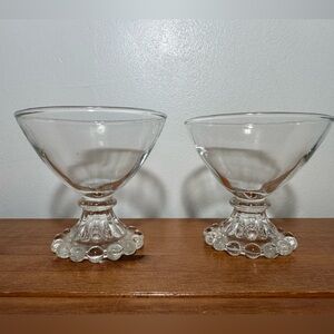 Pair of VINTAGE ANCHOR HOCKING Berwick Boopie Clear Champagne Sherbet Glasses